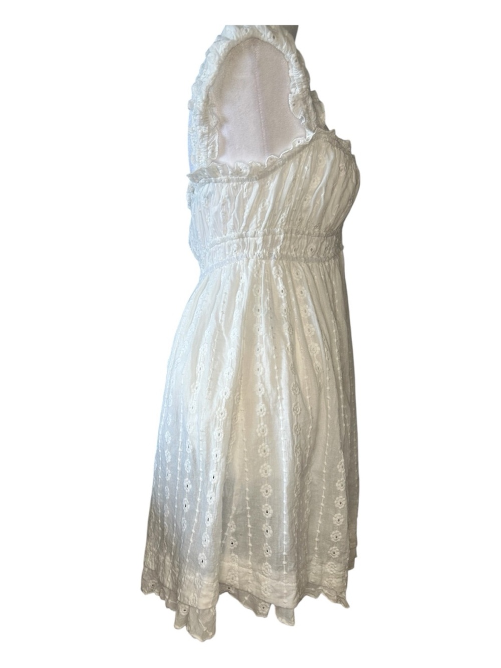 Princess Polly Carlita White Eyelet Babydoll cottage Lolita cotton Mini Dress 8 - Picture 4 of 9